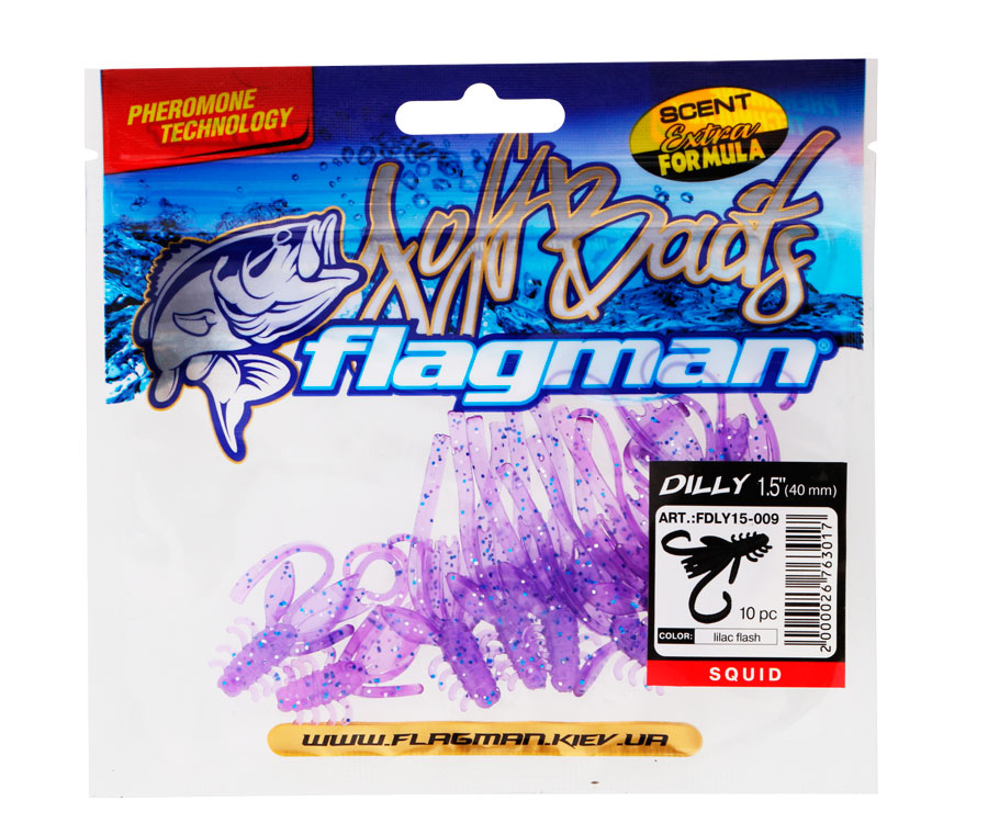 М`яка приманка Flagman Dilly 1,5" Lilac Flash Squid