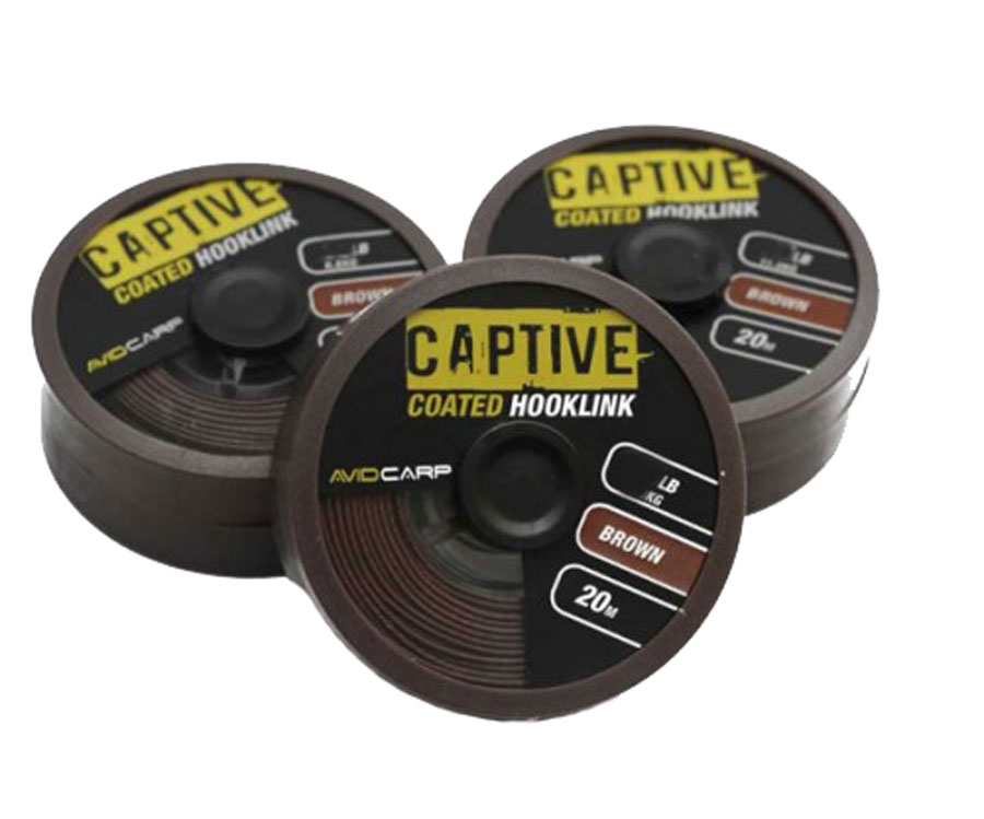 avid carp Поводковий матеріал Avid Carp Captive Coated Hooklink Brown 25 lb