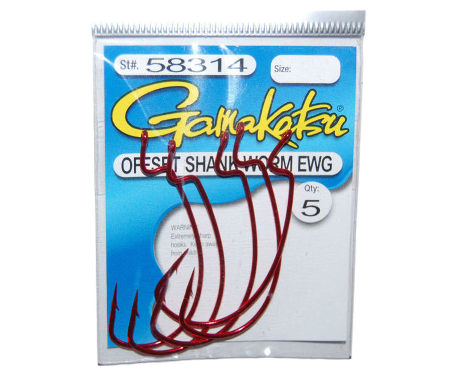 Крючки Gamakatsu Worm Offset EWG Red №4