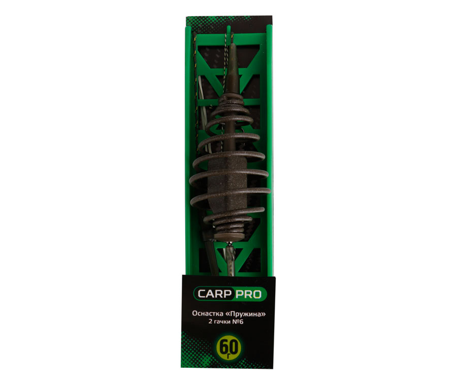 Оснащення Carp Pro Пружина 2 крючка №6 на ледкоре 60 г