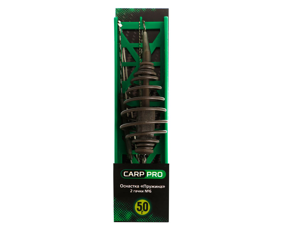Оснащення Carp Pro Пружина 2 крючка №6 на ледкоре 50 г