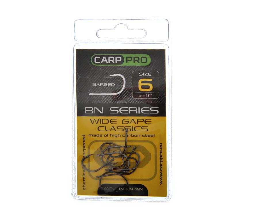 Крючки Carp Pro Black Nickel Wide Gape Classics №6