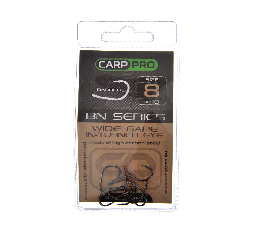 carp pro  Carp Pro Black Nickel Wide Gape In-turned Eye 8