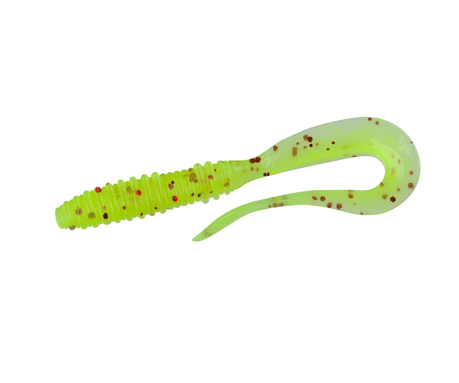 Твистер Keitech Mad Wag Mini 3.5" Chartreuse Red Flake