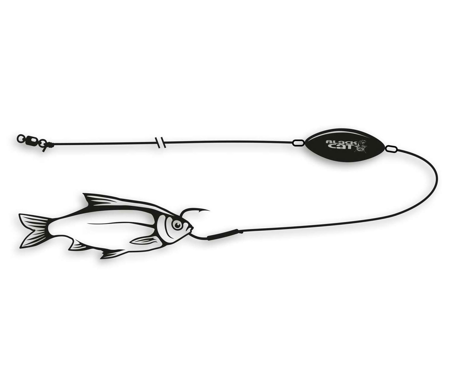 Сомове оснащення Black Cat U-Float Rig Single Hook L №8 100кг