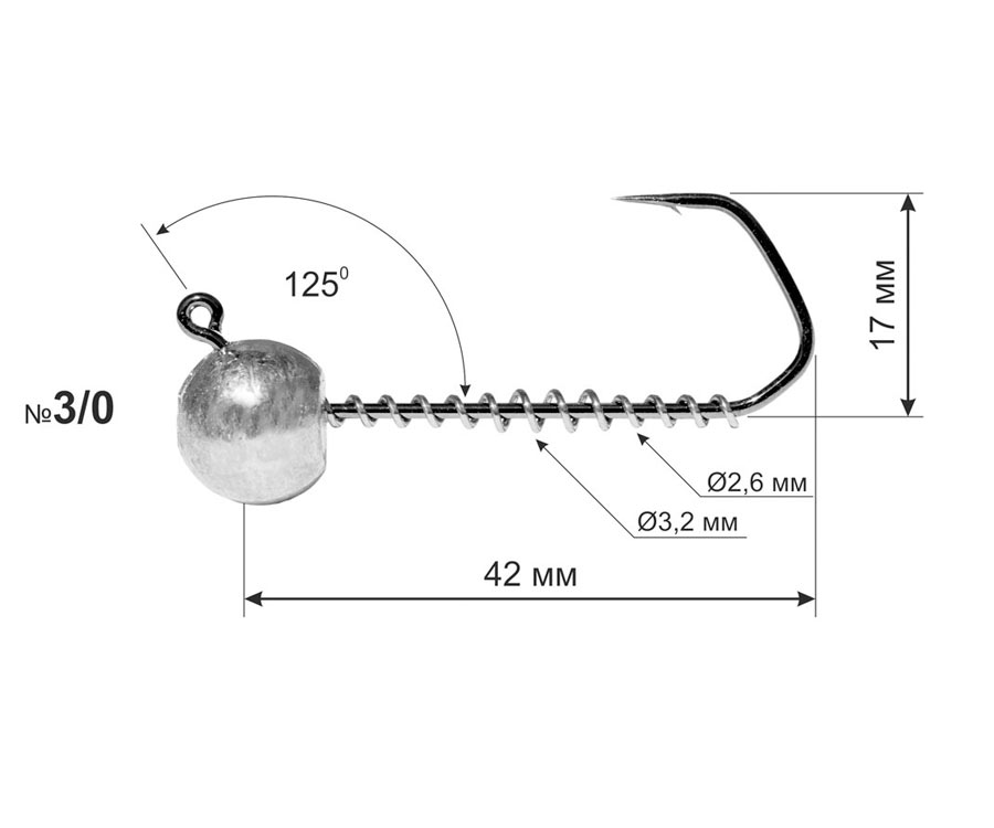 Джиг-голівка Днипро-Свинец Barbarian 125° №3/0 12г