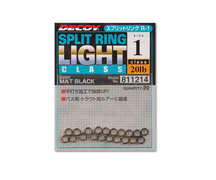 Кольца заводные Decoy Split Ring Light R-1 Mat Black №1