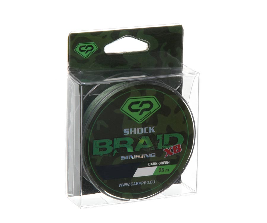 carp pro - Carp Pro Diamond Shock Braid PE X8 0.16 25 Dark Green