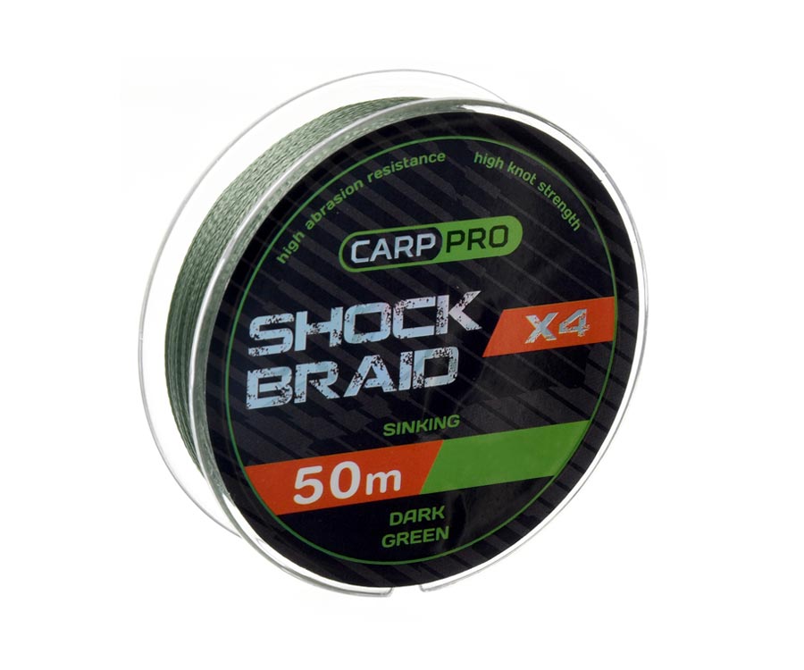 Шок-лидер Carp Pro Shock Braid PE X4 0.16мм 50м Dark Green
