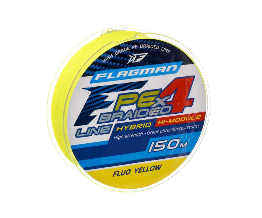 Шнур Flagman PE Hybrid F4 150м Fluo Yellow 0.19мм