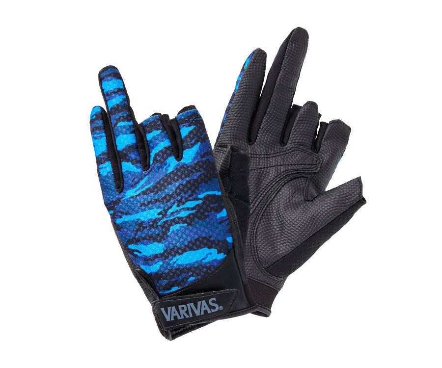 Рукавички Varivas VAG-24 Mesh Glove 3 Blue Camo 3L