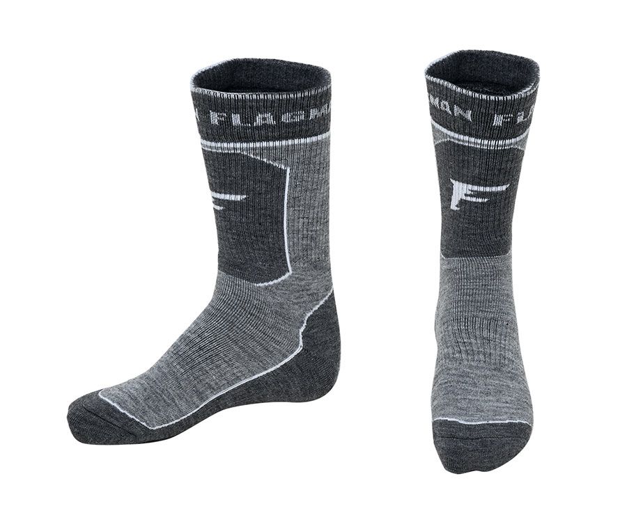 Шкарпетки термотрекінгові Flagman Extra Heat Merino Wool Higth Grey 44-45 L