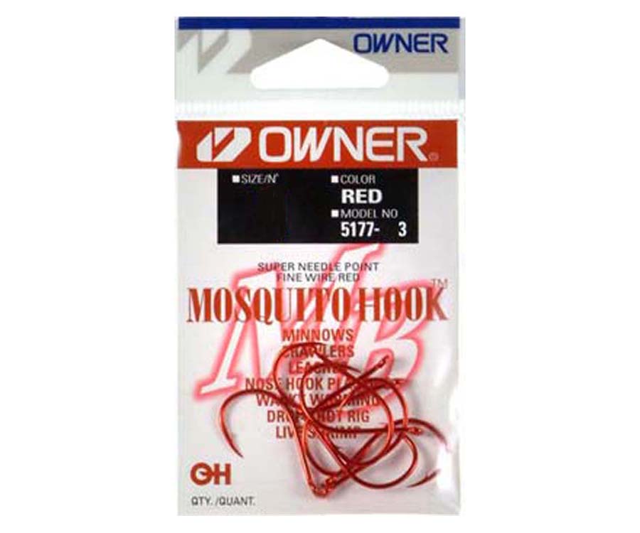Крючки Owner 5177 Mosquito Hook №2/0 Red. Описание, фото, отзывы, купить.