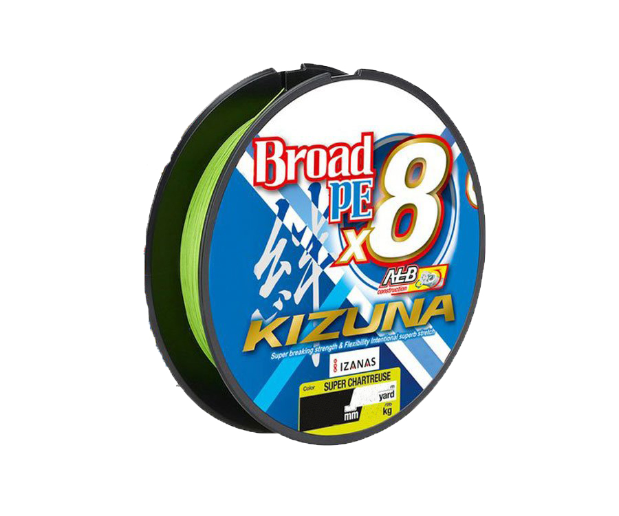 Шнур Owner Kizuna Broad PEx8 275м 0.10мм 4.1кг Chartreuse