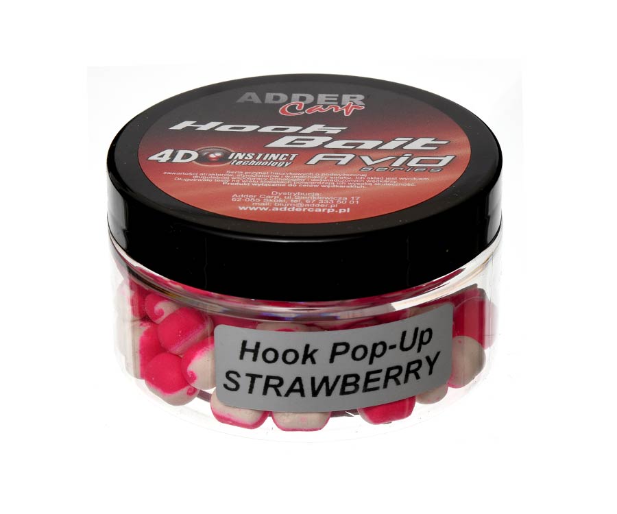 Бойлы Adder Carp Hook Boilies Avid Pop-Up Dumbell 90мл 8/10мм Strawberry