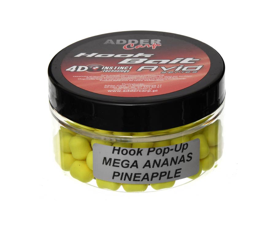 Бойли Adder Carp Hook Boilies Avid Pop-Up Dumbell 90мл 8/10мм Mega Ananas
