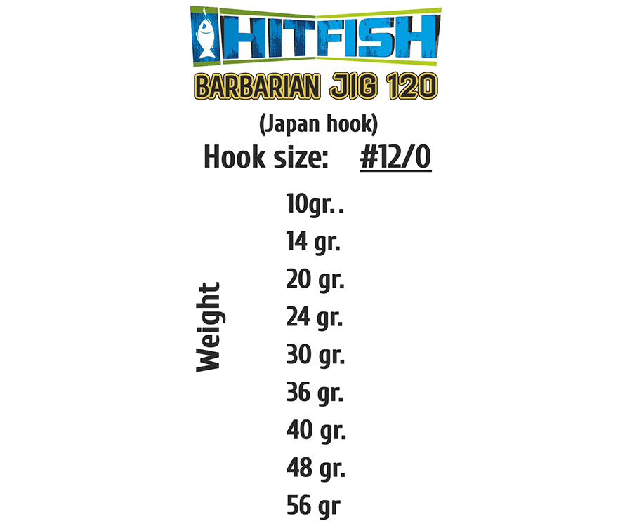 Джиг-головка HitFish Barbarian Jig 120 #12/0 30г