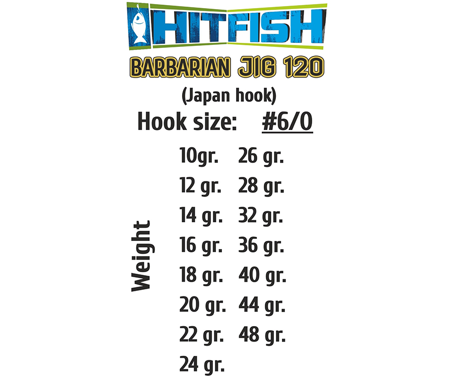 Джиг-головка HitFish Barbarian Jig 120 #6/0 22г