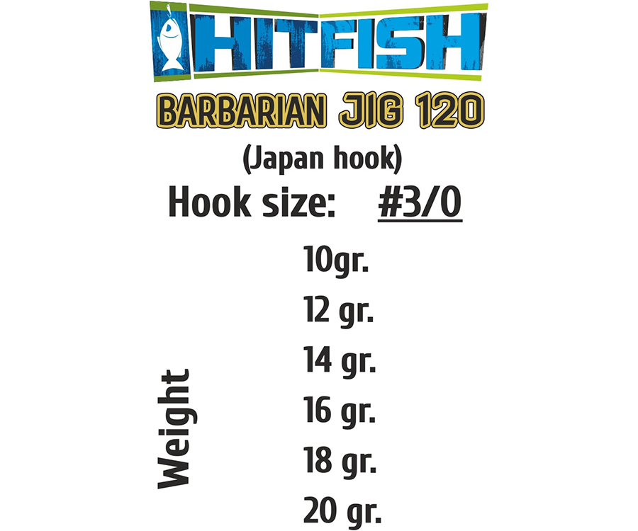 Джиг-голівка HitFish Barbarian Jig 120 #3/0 10г