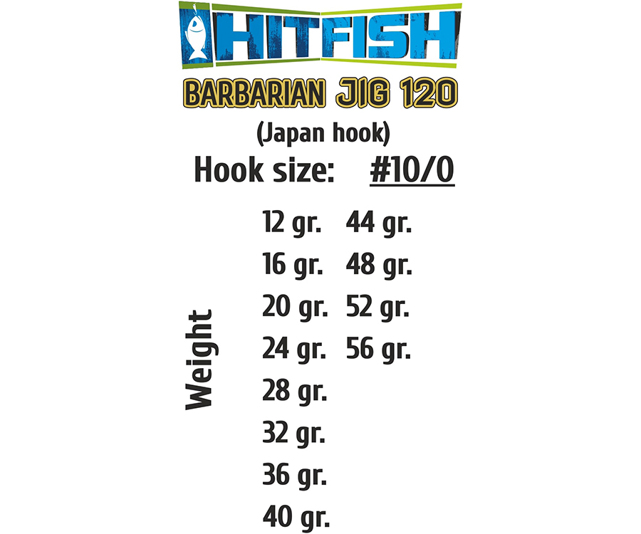Джиг-головка HitFish Barbarian Jig 120 #10/0 36г