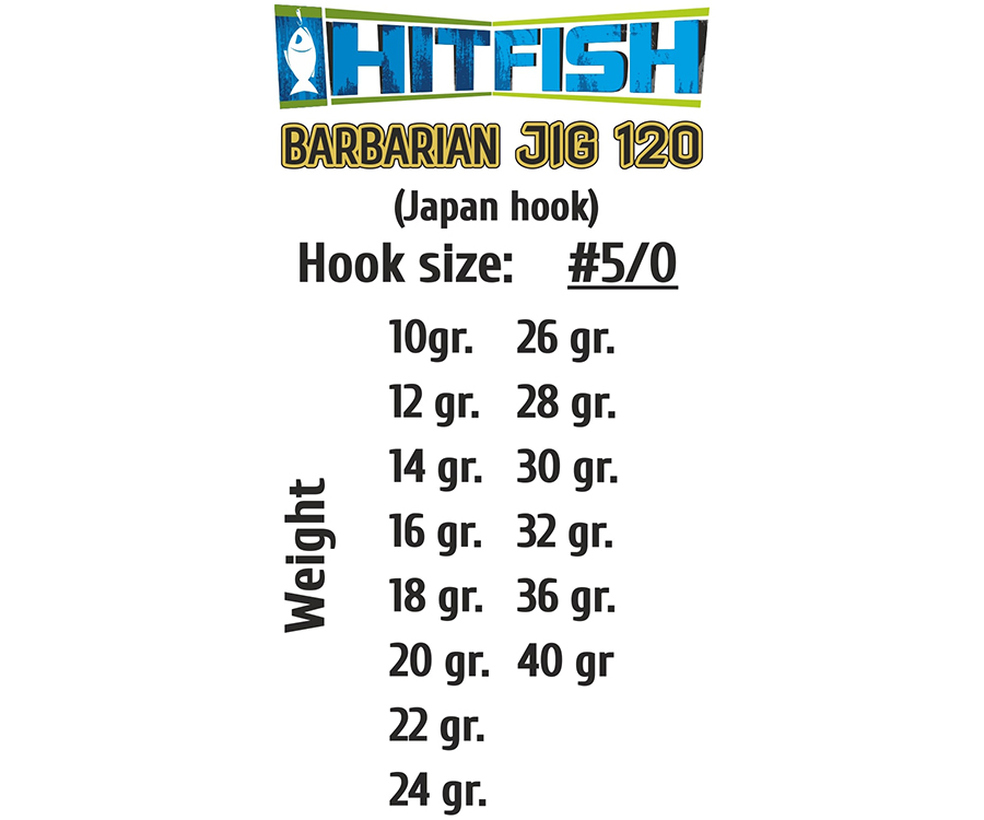 Джиг-головка HitFish Barbarian Jig 120 #5/0 22г
