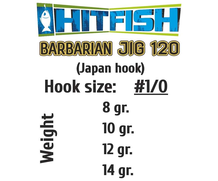 Джиг-голівка HitFish Barbarian Jig 120 #1/0 14г