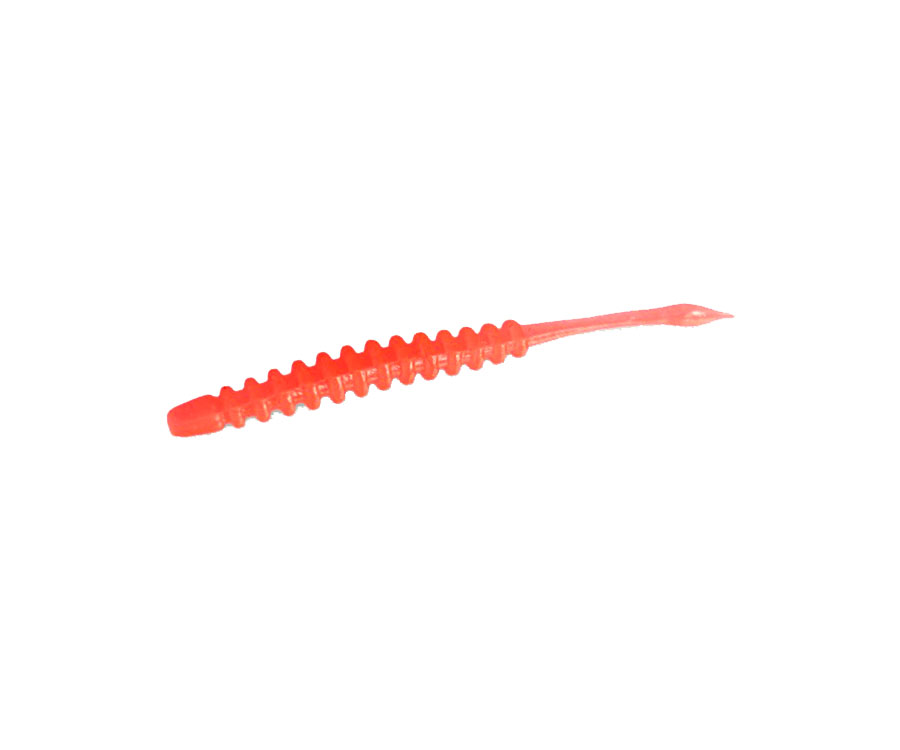 Слаг Big Baits Ribbed Worm 1.8" #015 Red/Glow