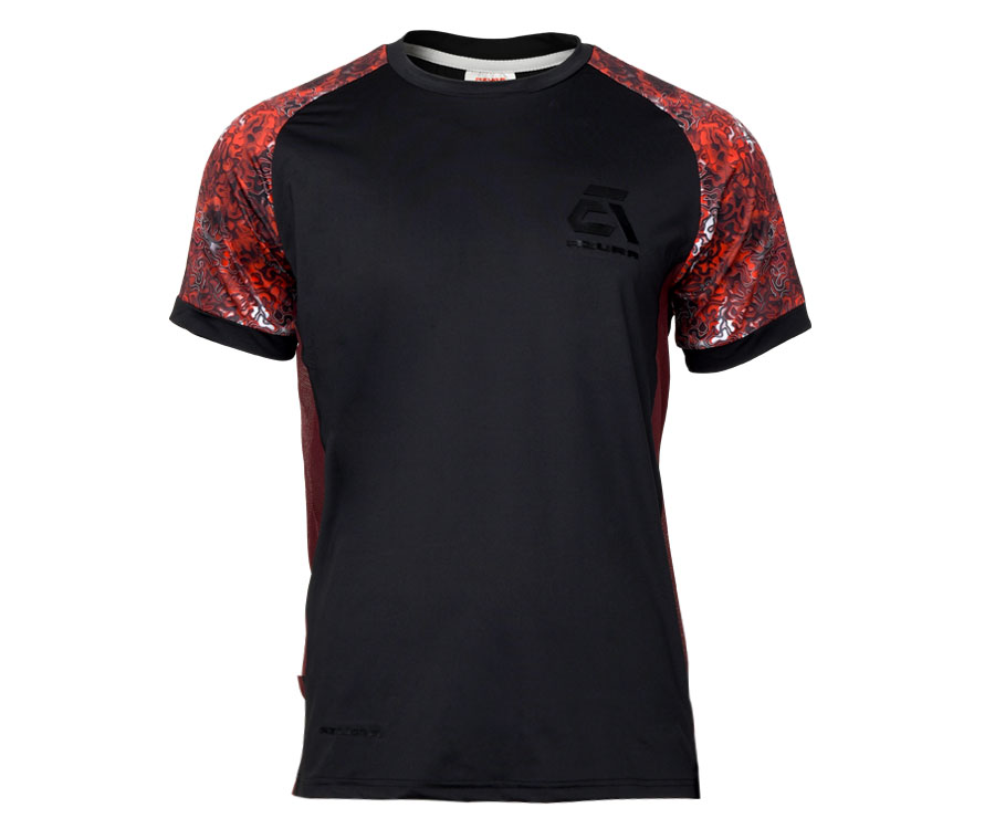 Акція на Футболка Azura T-Shirt A3 Black-Red Camo S від Flagman