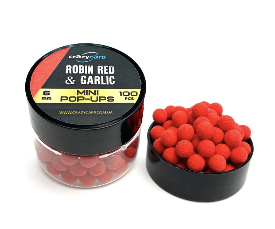 Бойлы Crazy Carp Mini Pop-Ups Robin Red/Garlic 6мм