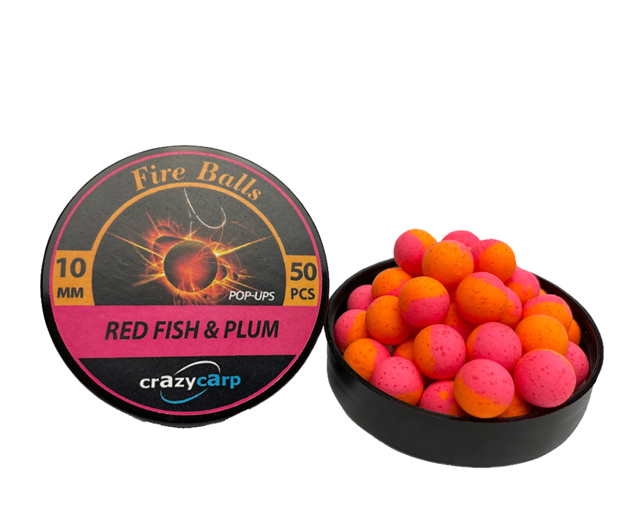 Бойлы Crazy Carp Fireballs Pop-Ups Red Fish/Plum 10мм