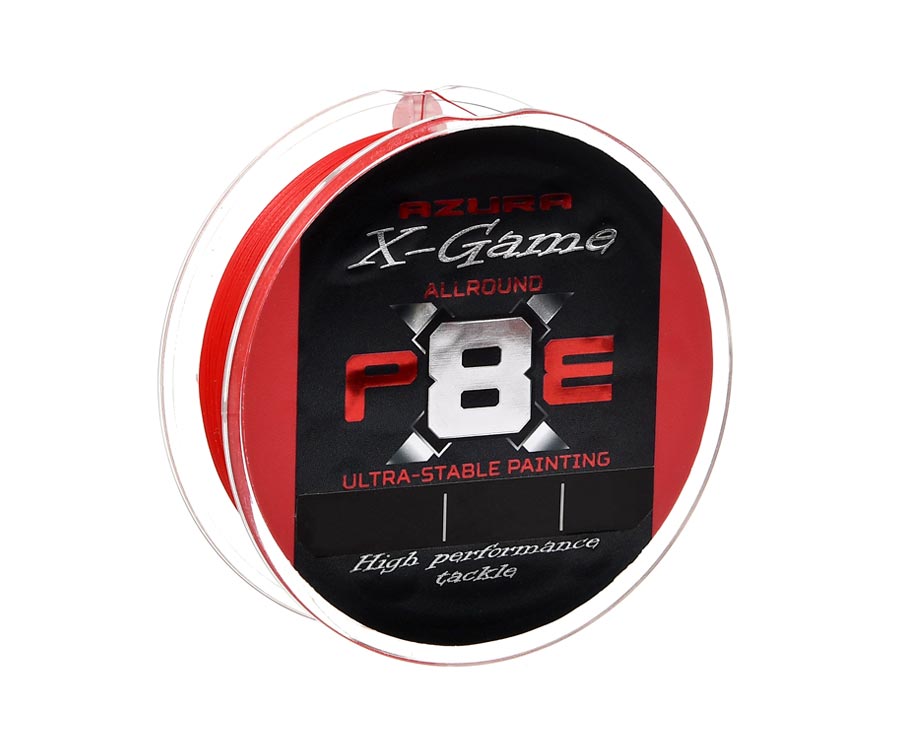 Шнур Azura X-Game PE X8 Fiery Red 150м #0.6 0.128мм