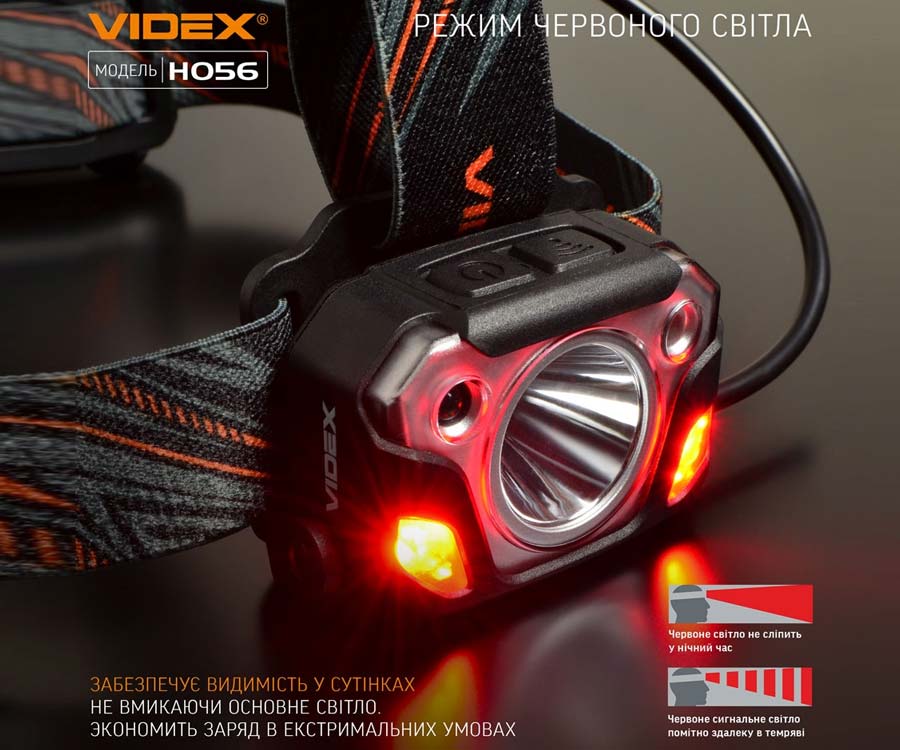 Налобный светодиодный фонарик Videx 1400Lm 6500K