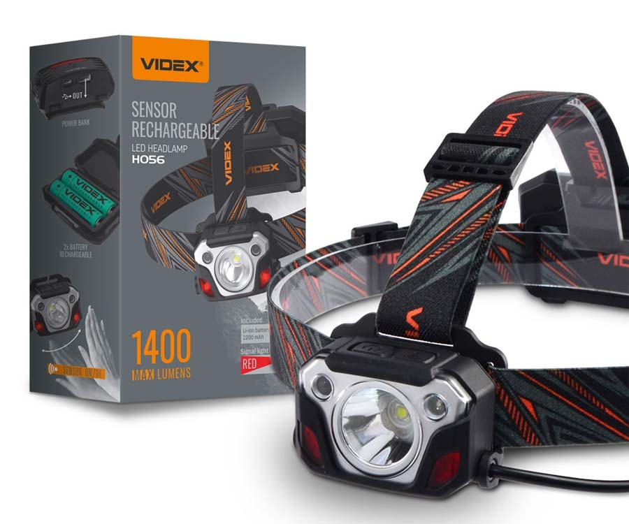 Налобний світлодіодний ліхтарик Videx 1400Lm 6500K