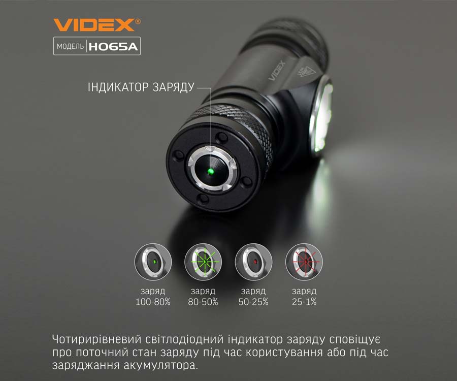 Налобный светодиодный фонарик Videx 1200Lm 5000K