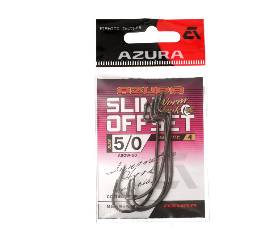Крючки Azura Slim Offset Worm Hook №5/0