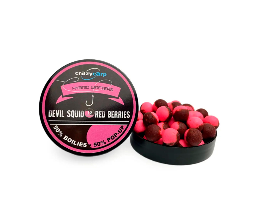 Бойли Crazy Carp Hybrid Wafters Devil Squid & Red Berry 10мм