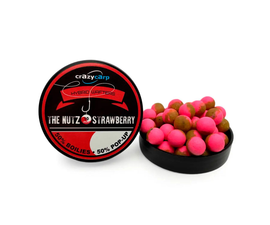 Бойлы Crazy Carp Hybrid Wafters The Nutz & Strawberry 15мм