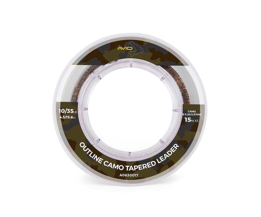 Конусный монолидер Avid Carp Outline Camo Tapered Leader 0.28-0.57мм 10-35lb