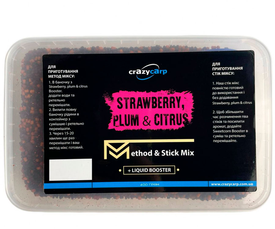 Спод микс Crazy Carp Method & Stick Mix Strawberry/Plum/Citrus