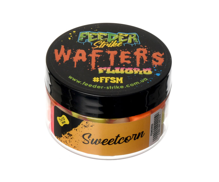 Бойлы Feeder Strike Wafters Fluoro 7x10мм Sweetcorn
