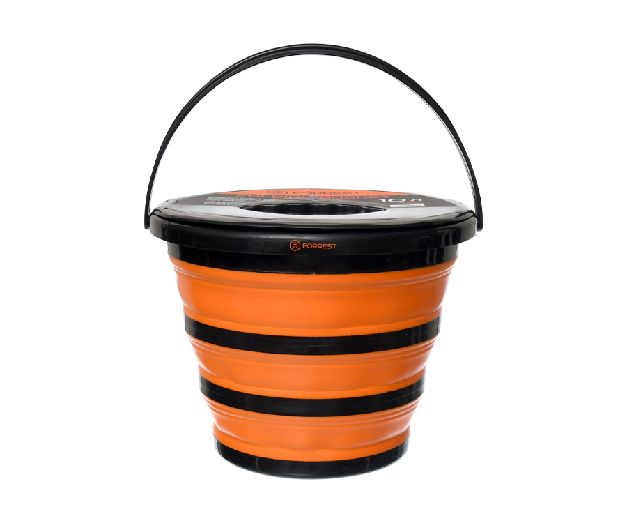 Відро силіконове з кришкою Forrest Folding Bucket Orange with cover 10л