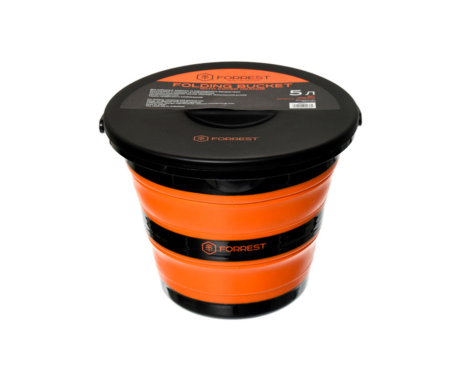 Відро силіконове з кришкою Forrest Folding Bucket Orange with cover 5л