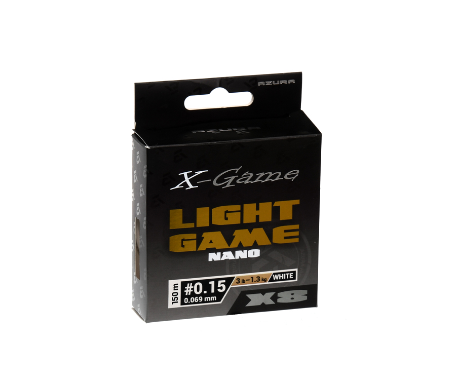 Шнур Azura X-Game Light Game Nano X8 PE White 150м #0.15 0.069мм